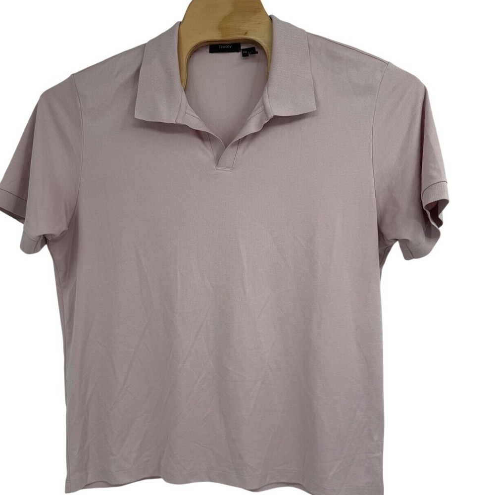 THEORY Men's Malden Jc Atlas Solid Polo Shirt Stretch Sz 2XL